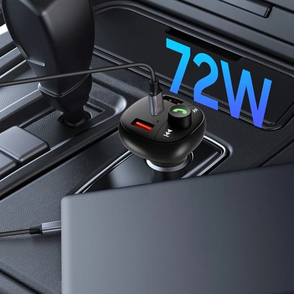 Tech Protect Billaddare USB-C Till USB-A 72W Plus Bluetooth - Svart