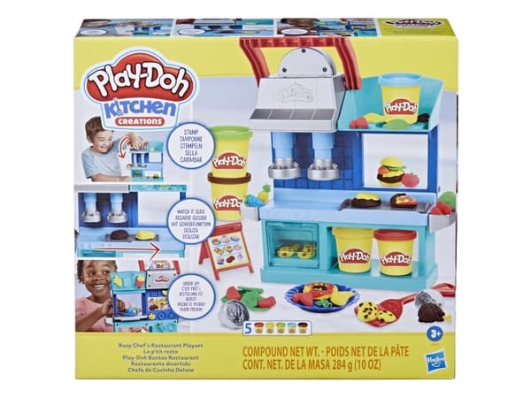 Play-Doh Kitchen Creations Busy Chef''s Deluxe-restauranglekset, Leksaksset för modellera, Multifärg, Barn, 3 År, Kina, 1,03 kg