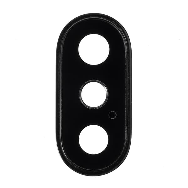 iPhone X Back Camera Lens Cover with Bracket and Glass Replacement - Black