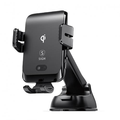 SiGN Bilhållare för Smartphones med Trådlös Laddning, 4.7"-6.8" - Svart