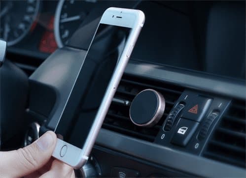 DELTACO bilhållare för ventilationsgaller, magnet, för smartphones, silver