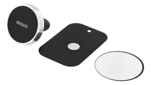 DELTACO bilhållare för ventilationsgaller, magnet, för smartphones, silver