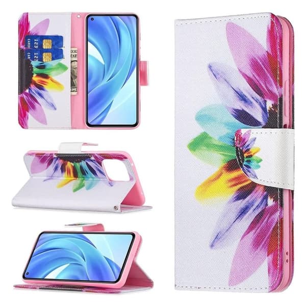 Plånboksfodral Xiaomi Mi 11 Lite - Färgglad Blomma