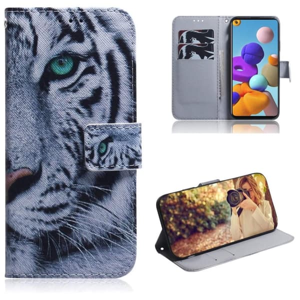 Plånboksfodral Xiaomi Mi 11 Lite - Vit Tiger