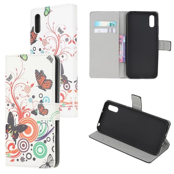 Plånboksfodral Samsung Galaxy XCover 5 - Vit med Fjärilar