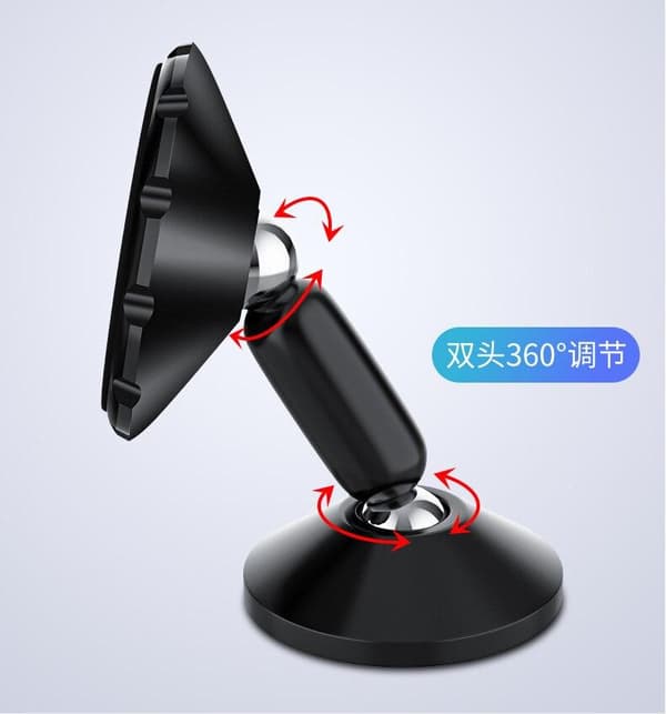 2X 360 universaali magneettinen mobiiliteline auton mustaan
