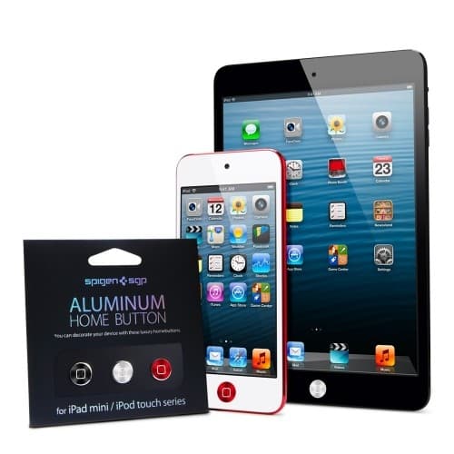 Spigen Aluminium Homebuttons till iPhones och iPads - Röd/Silver/Brun