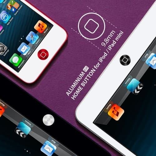 Spigen Aluminium Homebuttons till iPhones och iPads - Röd/Silver/Brun