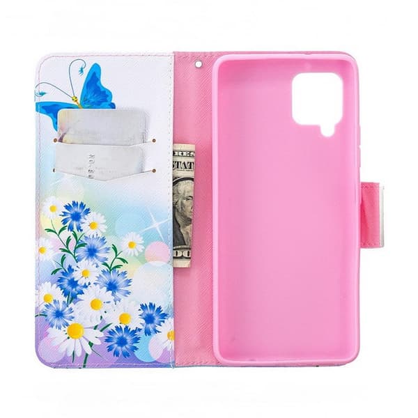 Plånboksfodral Samsung Galaxy A22 (4G) – Fjärilar och Blommor