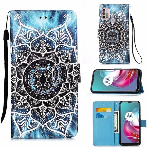 Plånboksfodral Motorola Moto G30 - Blå Mandala