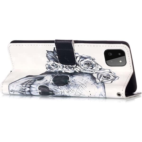 Plånboksfodral Samsung Galaxy A22 5G – Döskalle / Rosor