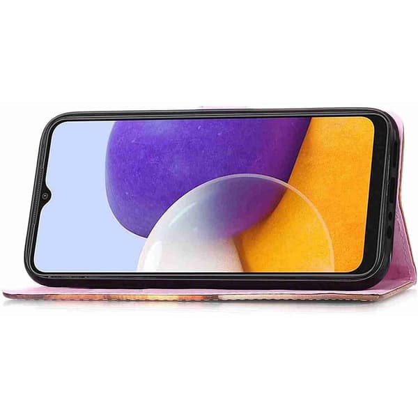 Plånboksfodral Samsung Galaxy A22 5G – Rosa Blomma