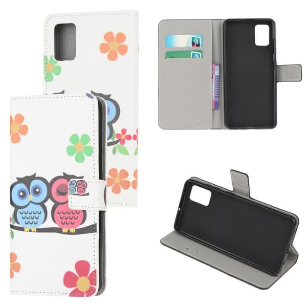 Plånboksfodral Samsung Galaxy A03s - Ugglor & Blommor