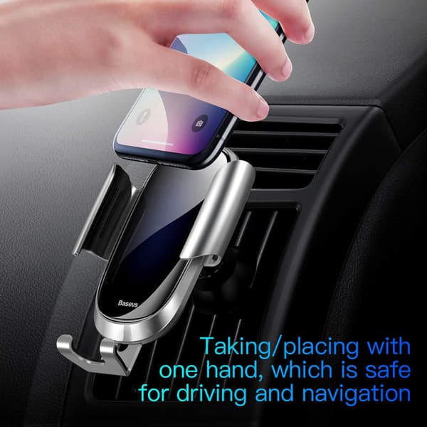 Baseus Future Gravity Car Mount Phone Holder With Auto Lock  Black