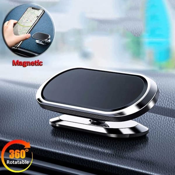 360 Rotatabel bilholder med magnet til mobil sort
