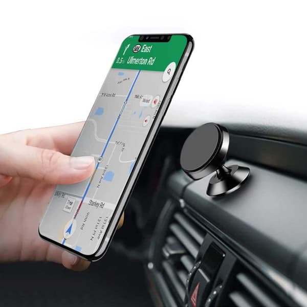 Mobiili pidike magneettilla - pyörivä autopidike kultaa