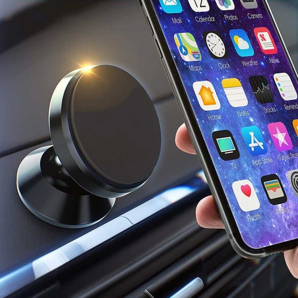 Mobiili pidike magneettilla - pyörivä autopidike kultaa