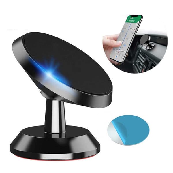 360 Rotatable mobilholder med selv -fast magnetbilholder sort