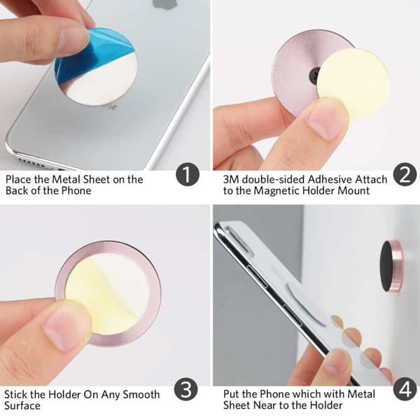 Universal mobilholder Magnet selv -tilpynt bilholder sølv