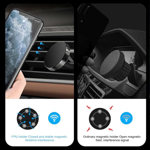 Magnet Mobile Holder til bilventilatoren Bilholder Black
