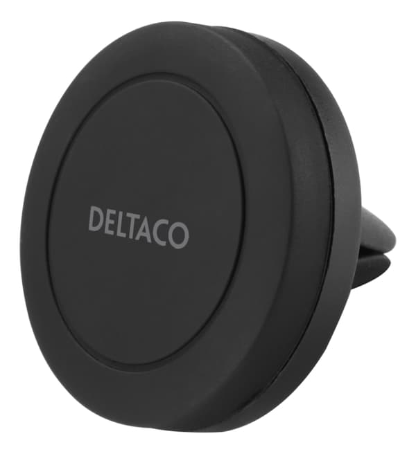 DELTACO Magnetisk bilholder for smarttelefoner for montering på viftegitteret, Svart Sort