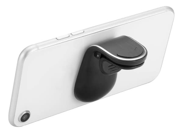 DELTACO Magnetisk bilhållare för smartphones, montering på fläktgaller, Vinklad, Svartd