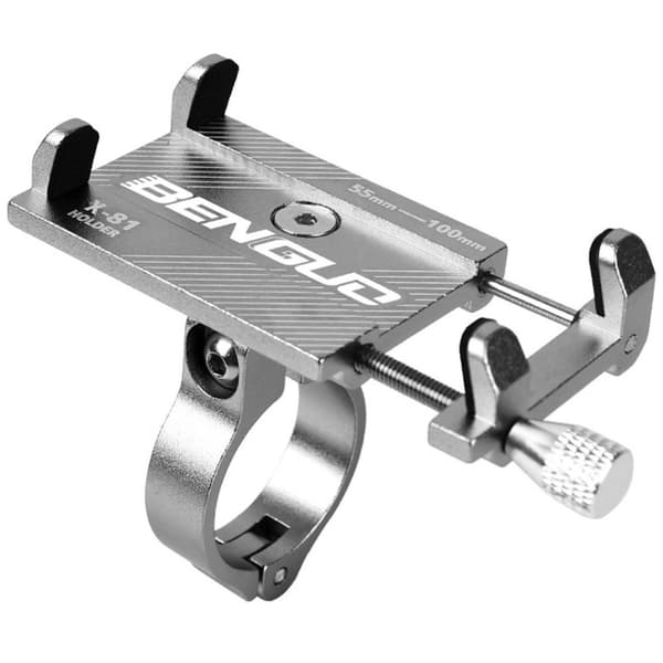 CykelFäst™ Aluminium Mobiltelefonholder Sølv