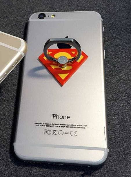 Fingerhållare med supermanmotiv för Smartphone!