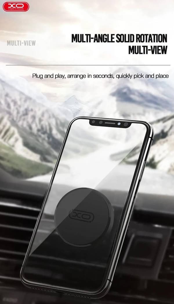 Magnetisk Mount MOBILHÅLLARE för Ventilation XO -Svart