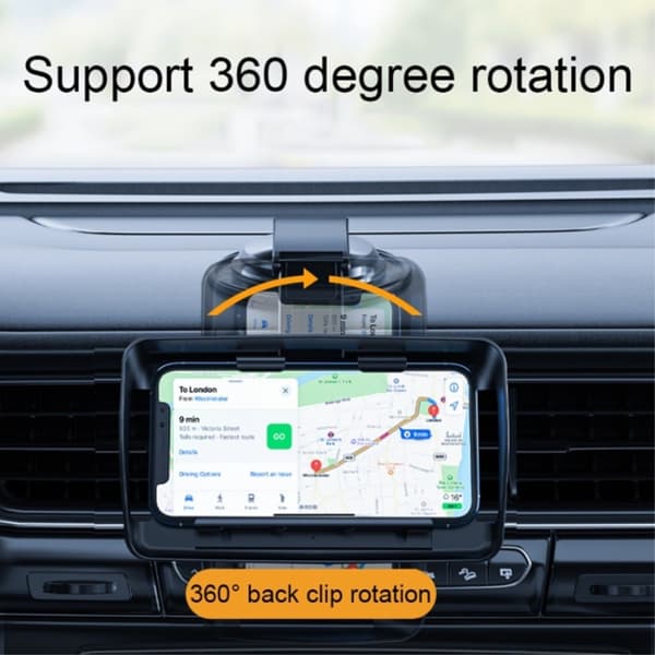 Bilmobiltelefonholder 360° svingbar frontrute Håndfri telefonfeste