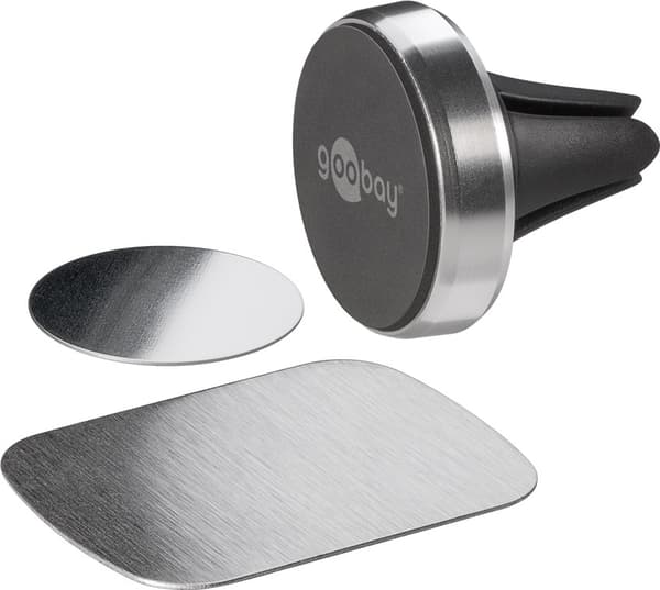 Goobay Universell magnethållare i smal design För enkel och säker fastsättning av små mobila enheter i fordonet