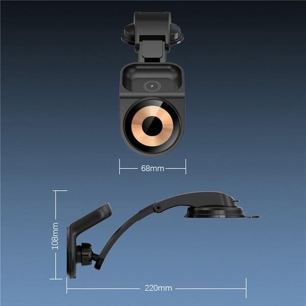 Instrumentbräda Bilhållare 15W 2IN1 - Svart