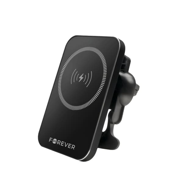 Forever MACH-100 - Bilholder med trådløs lading for smarttelefoner, 15 W, svart