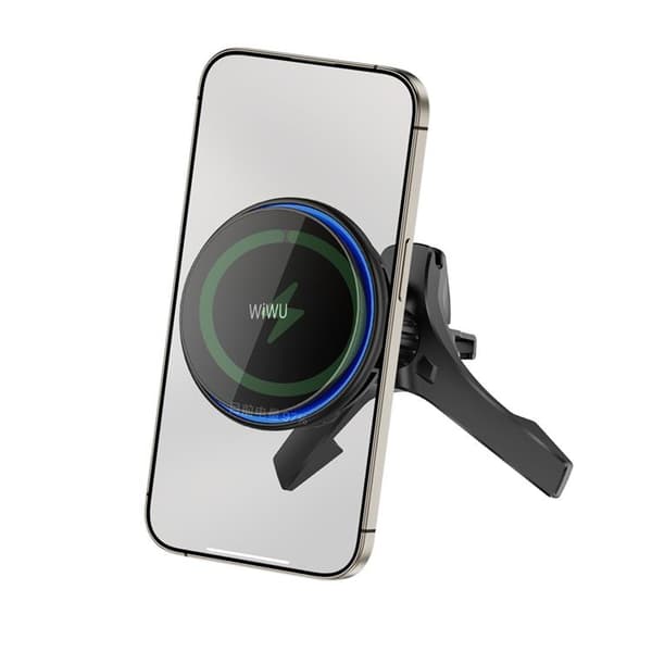 WIWU Magnetisk Bilhållare Med Trådlös Laddning 15W CH-317 - Svart