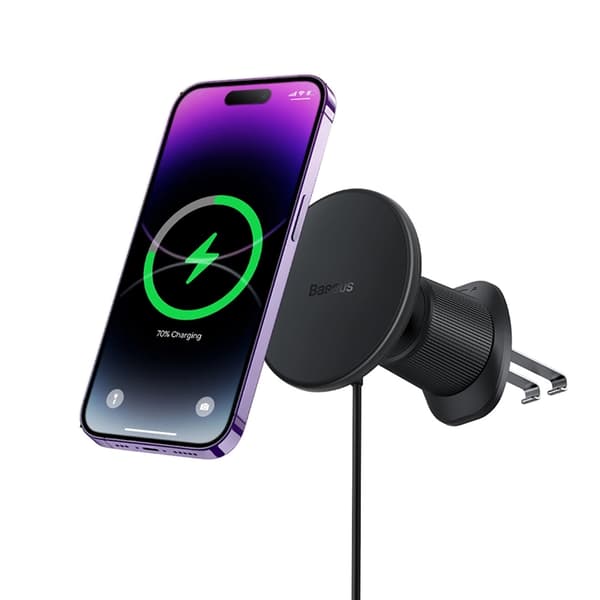 Baseus Magnetisk Bilhållare för iPhone med 15W Trådlös Laddare