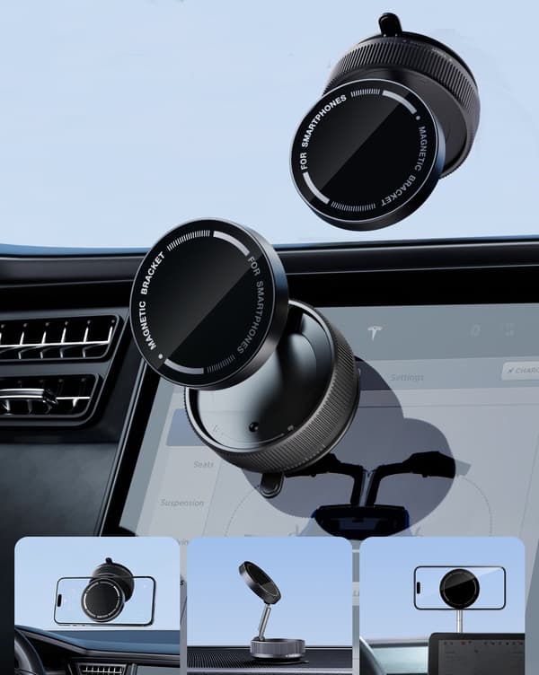 Magnetisk Mobilholder til Bil – Vakuumsug & 360° Rotasjon