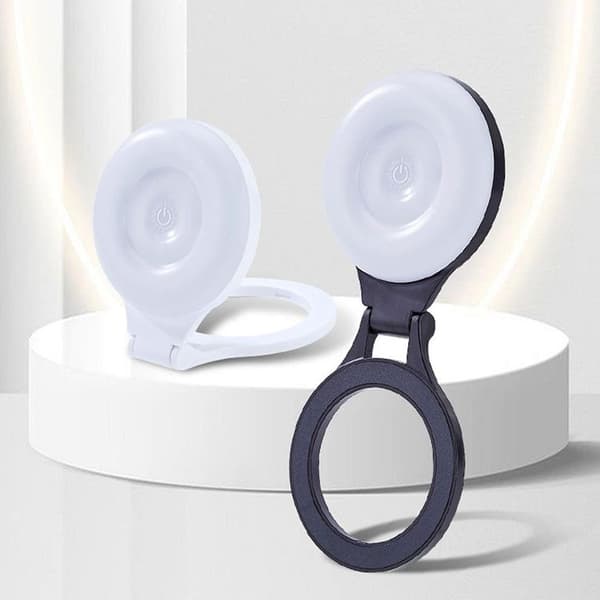 Magnetiskt MagSafe Mobilställ med Lampa L8 - Vit