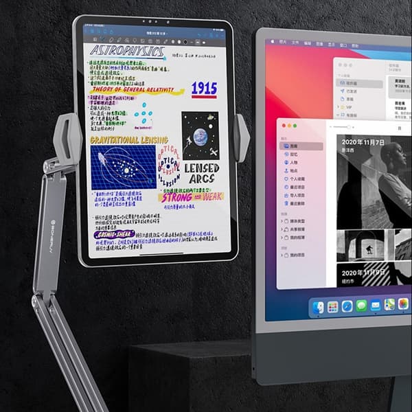 BONERUY Holder Justerbar Arm Mobiltelefon Tablet Stand Lazy Bracket - Sølv