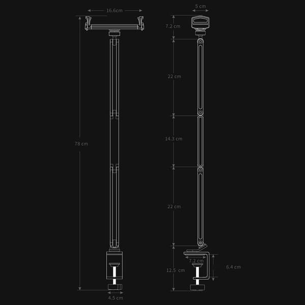 BONERUY Holder Justerbar Arm Mobiltelefon Tablet Stand Lazy Bracket - Sølv