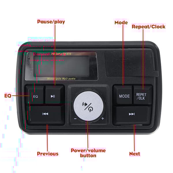 Universal USB MP3-musikafspiller Motorcykelstyr Lydhøjttaler Radio Højt