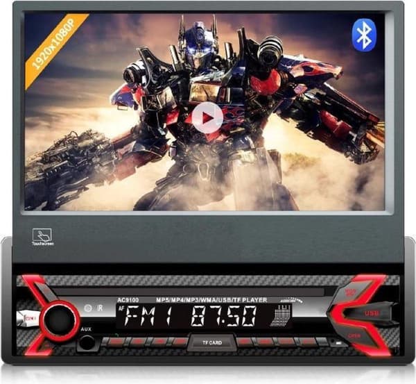 Audiocore AC9100 radio Car Digital Sort, Rød