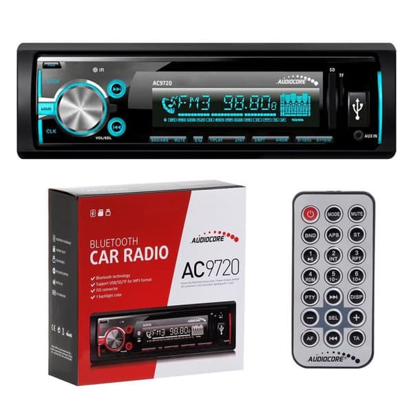 Radio Audiocore AC9720 B MP3 / WMA / USB / RDS / SD ISO Bluetooth Monivärinen, APT-X-teknologia