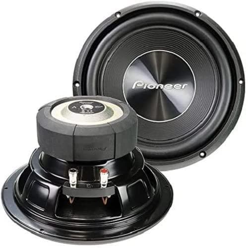 Pioneer TS-A250S4 subwoofer med svingspole til kabinetinstallation (1.300 W), 25 cm/10", IMPP membran for kraftig lyd, kontinuerlig udgangseffekt 400