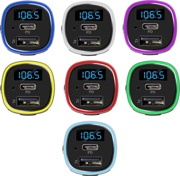 4smarts Bluetooth FM Musiksändare USB/USB-C Bilsnabbladdare Svart