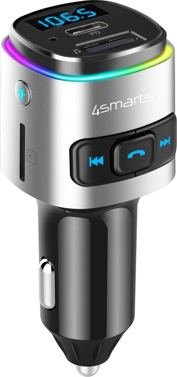4smarts Bluetooth FM Musiksender USB/USB-C Bilhurtigoplader Sort
