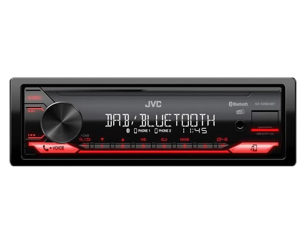 JVC KD-X282DBT Bilradio - Rød