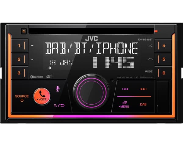 JVC KW-DB95BT 2DIN autoradio - monivärinen