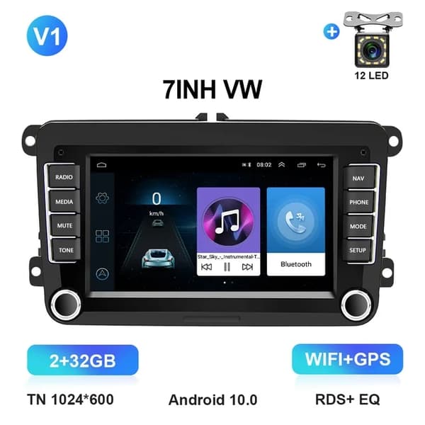 Bil Multimedieafspiller, Android 11, Carplay, V1 1G 16G