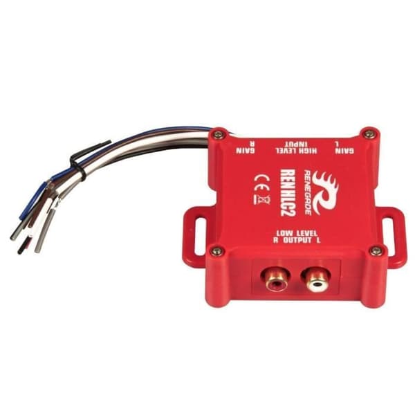 1 RENEGADE REN HLC2 2-kanals högtalarsignal till RCA-adapter omvandlar förstärkt signal till lågnivå-RCA, 1 st.