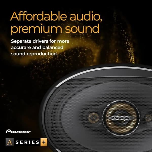 Bilhögtalare - Pioneer - TS-A1081F - 10cm - 230 Watts - Koaxiala 2-vägs